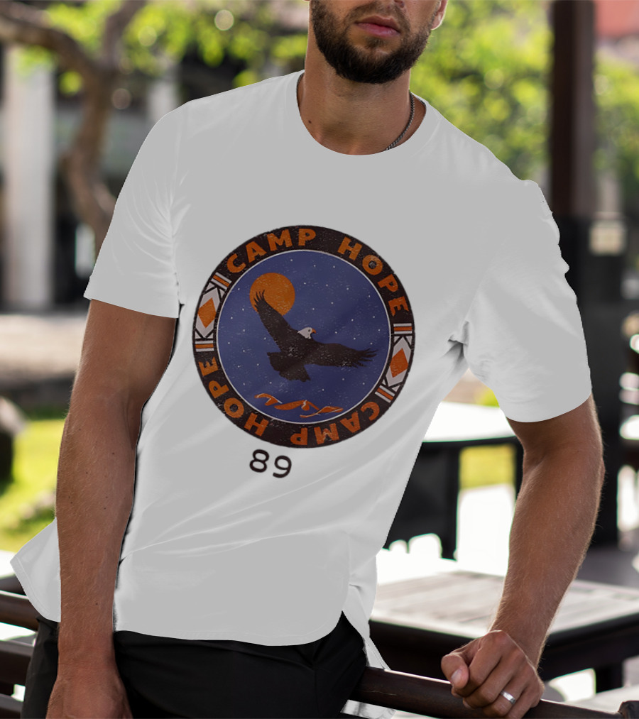 Camp Hope Circle 89 Eagle And Sun Design T-Shirt