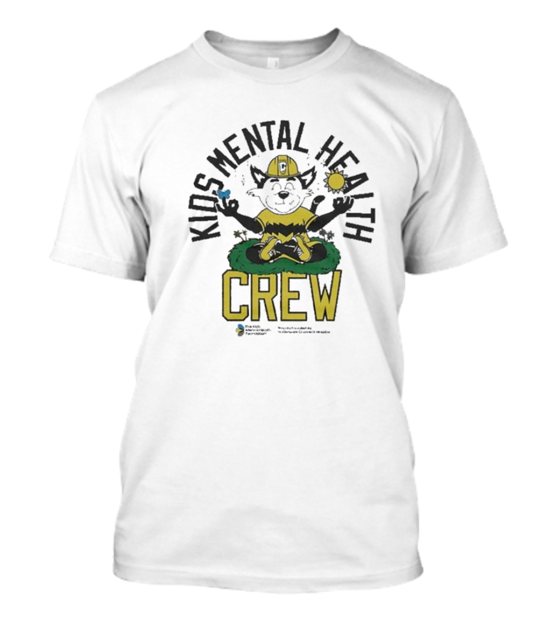 Kids Mental Health Crew Soccer Team Support Mascot Meditation Positive Wellbeing T-Shirt