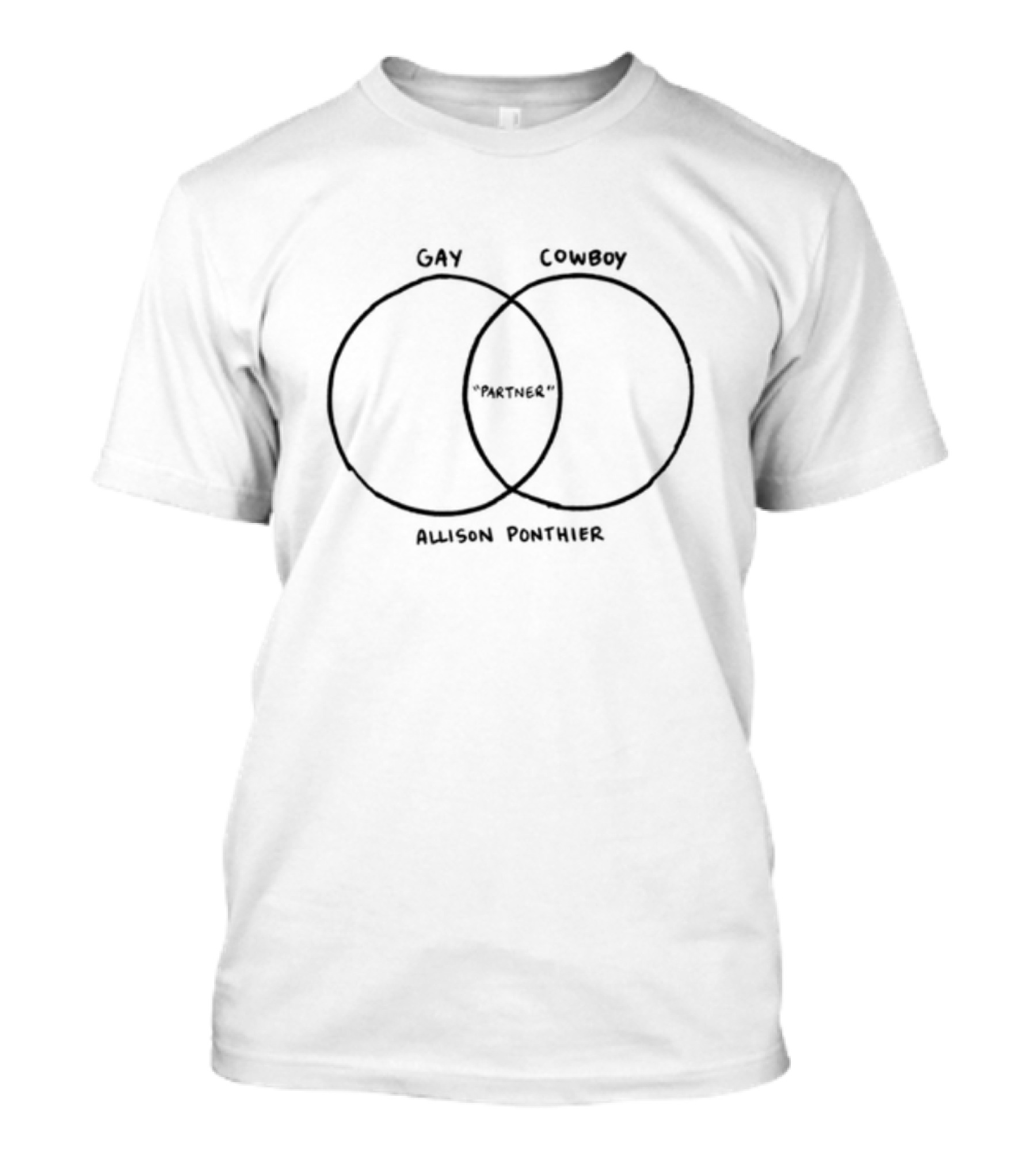 Gay Cowboy Allison Ponthier Cowgirl Forever Venn Diagram T-Shirt