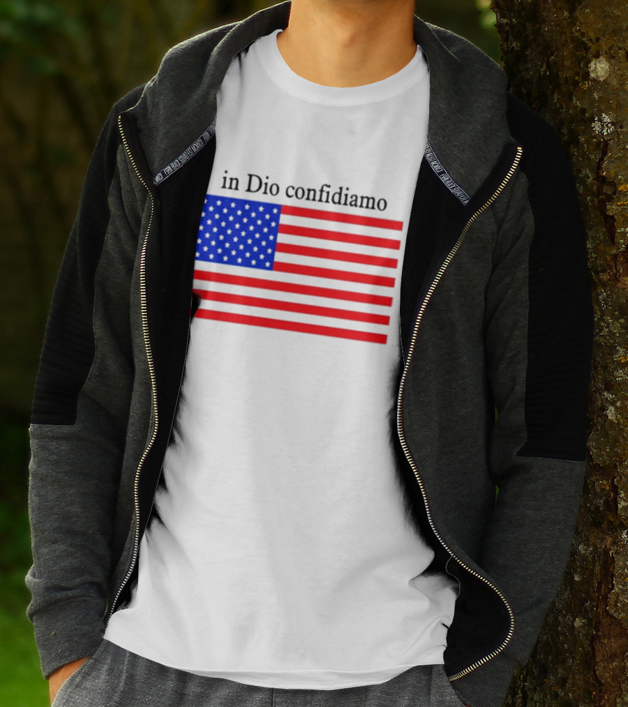 Eric Adams Wearing In Dio Confidiamo T-Shirt