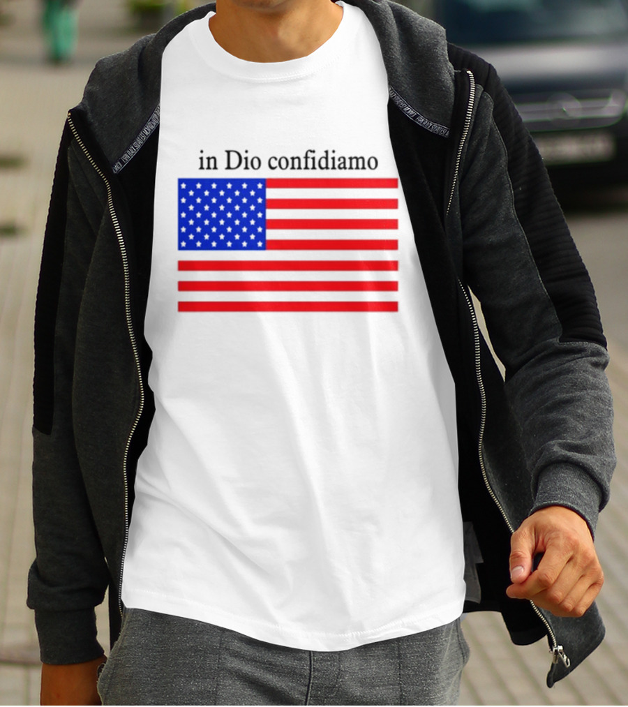 Eric Adams Wearing In Dio Confidiamo T-Shirt