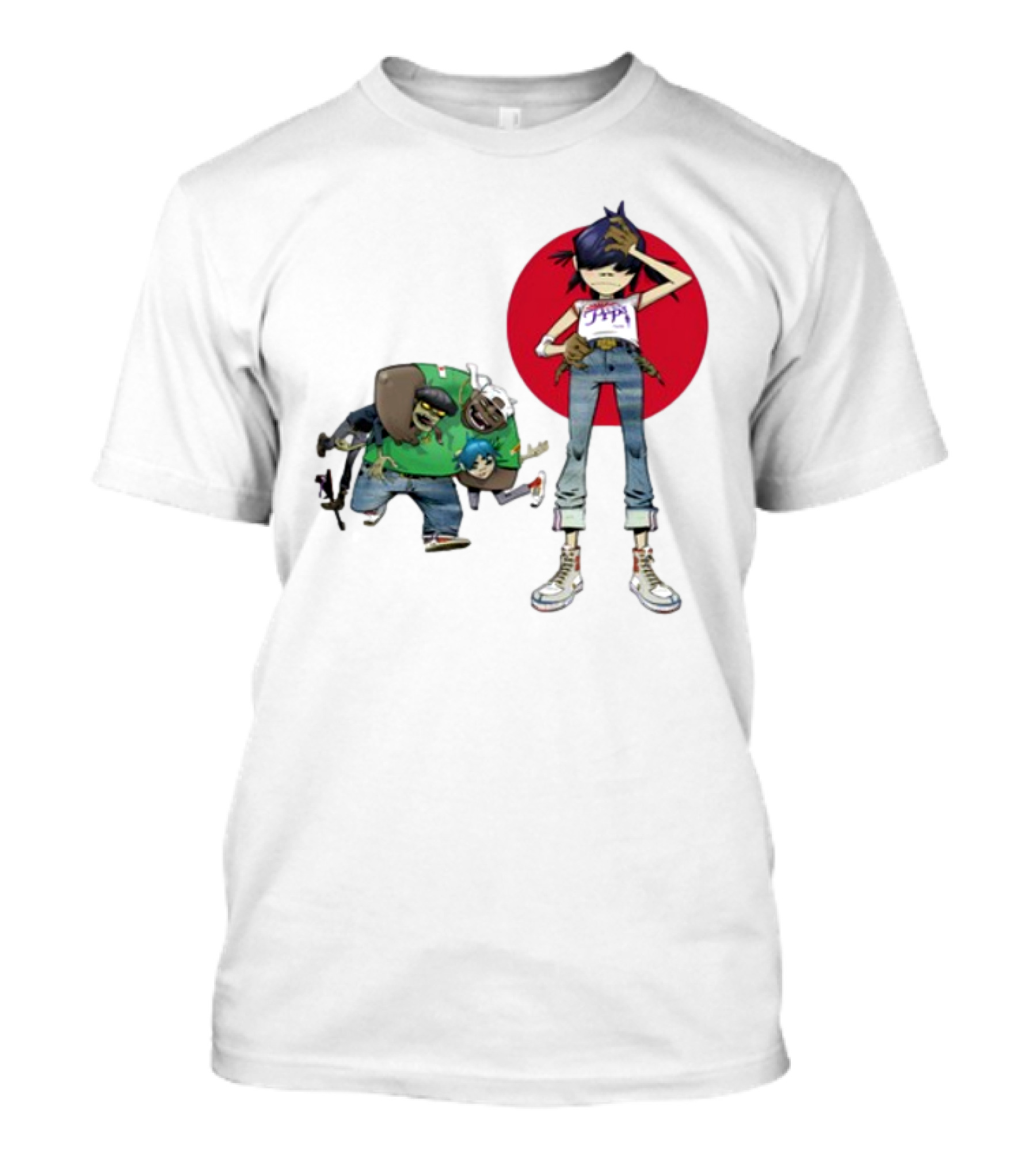 Gorillaz Invisible Sun Japanese Red Circle Band Members T-Shirt