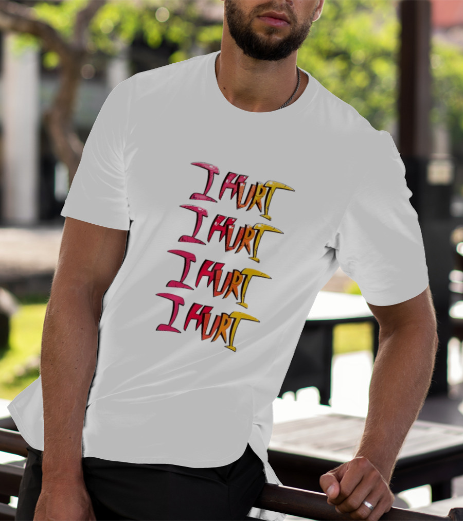 I HURT Multicolor Graffiti Text Art T-Shirt