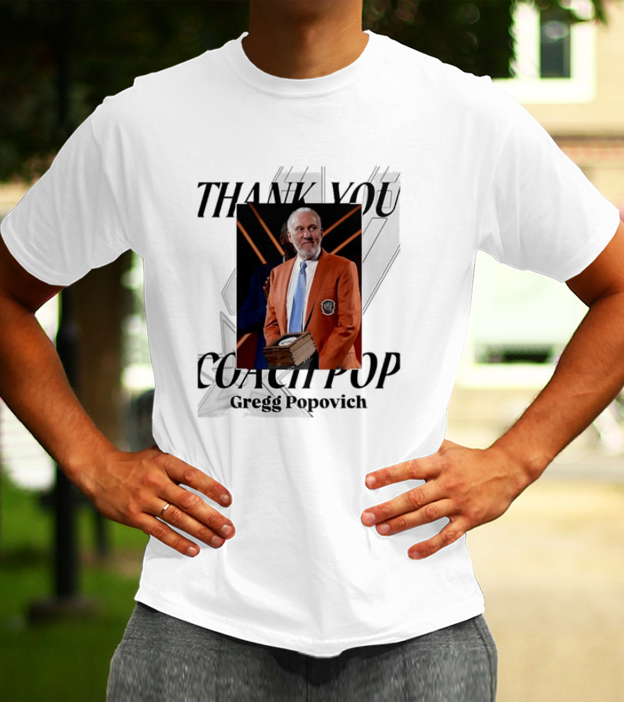 "Gregg Popovich Thank You Coach Pop Legacy Moment Basketball Achievement" T-Shirt