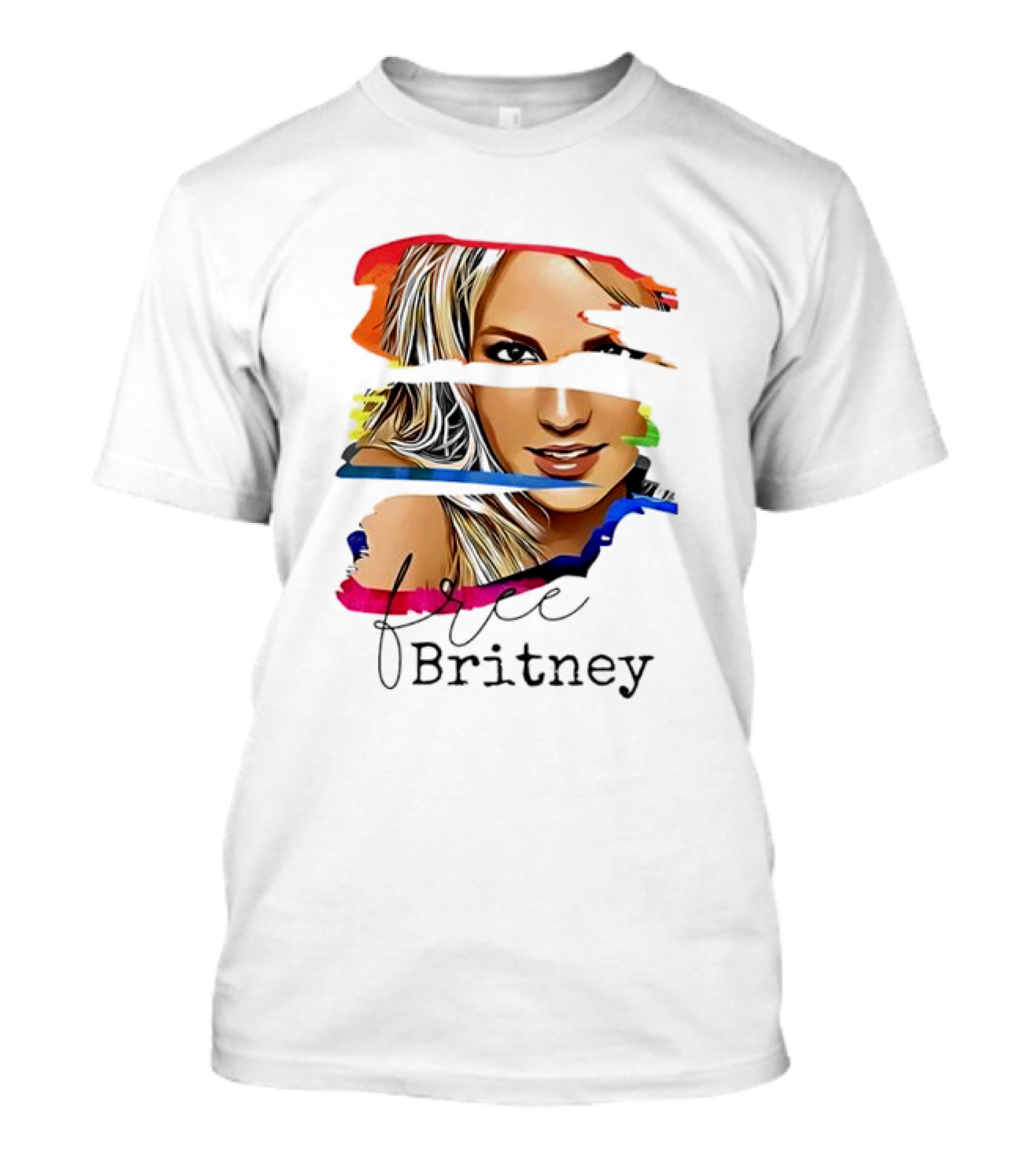 "Free Britney Spears Colorful Streak Portrait" T-Shirt