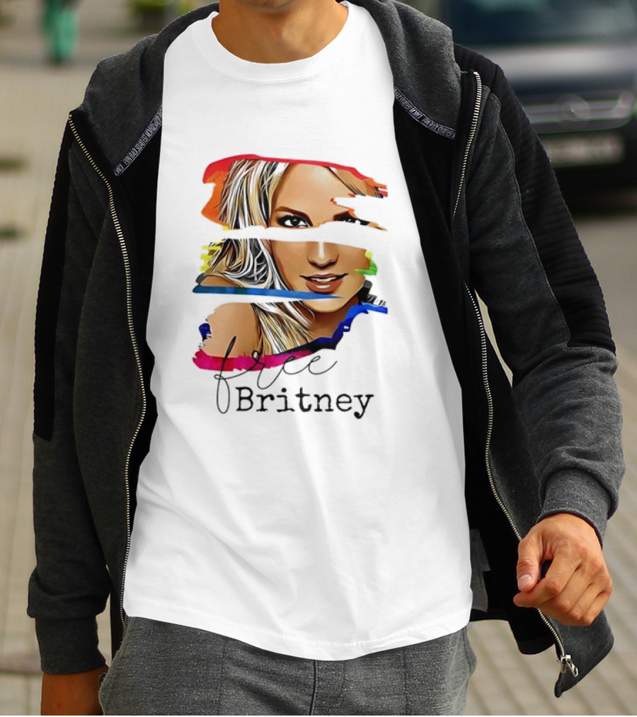 "Free Britney Spears Colorful Streak Portrait" T-Shirt