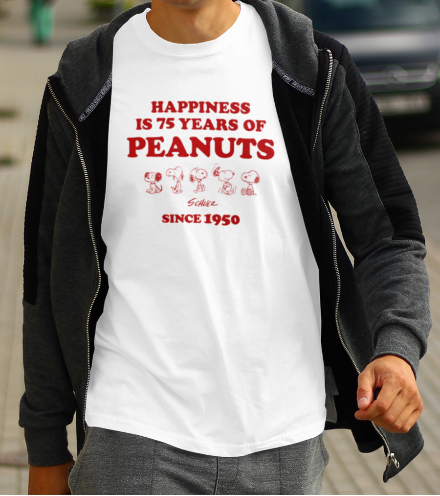 Happiness Is 75 Years Of Peanuts Characters Together Since 1950 T-Shirt