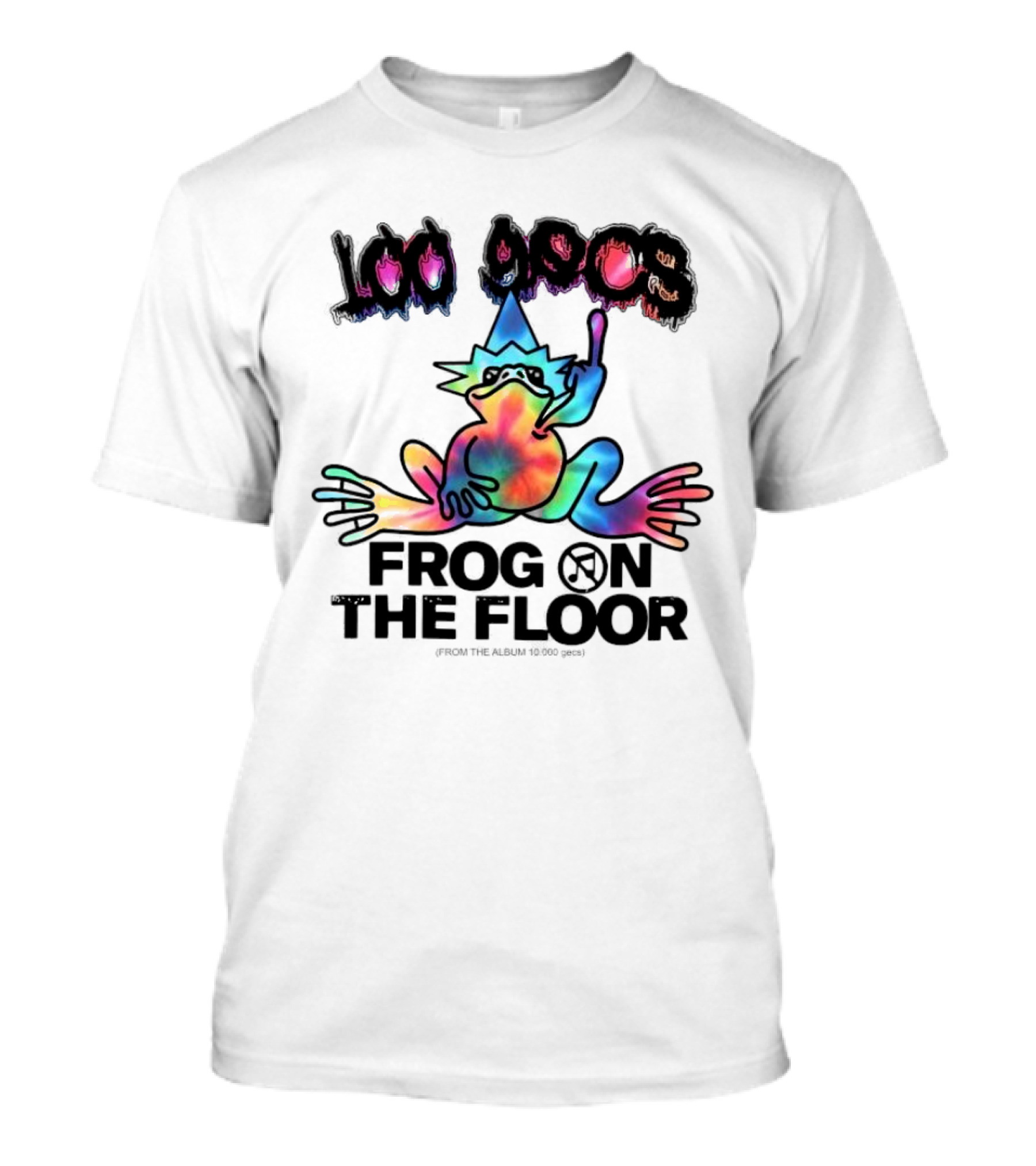 100 Gecs Rainbow Frog Tie-Dye Party Vibes T-Shirt