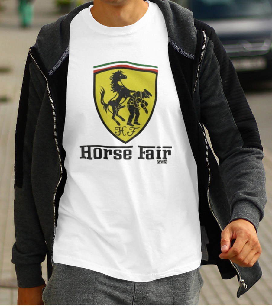 Horse Fair Waterford Whispers HF Shield With Horse And Man T-Shirt
