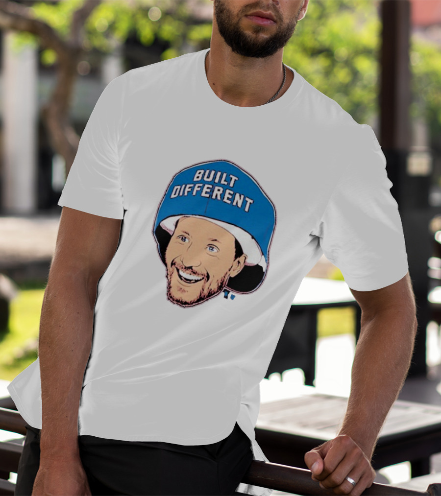 Gabriel Landeskog Built Different Blue Helmet Illustration T-Shirt