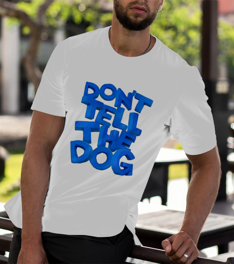James Marriott Don't Tell The Dog Blue Text White Album T-Shirt