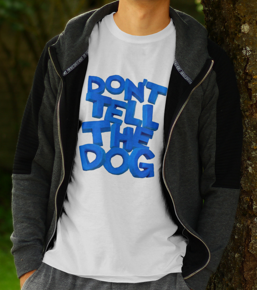 James Marriott Don't Tell The Dog Blue Text White Album T-Shirt