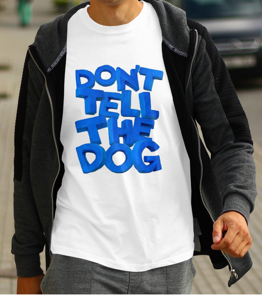 James Marriott Don't Tell The Dog Blue Text White Album T-Shirt