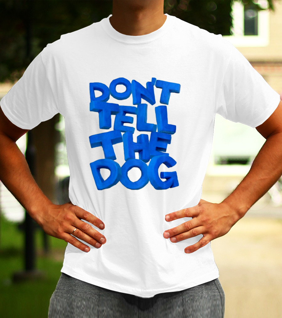 James Marriott Don't Tell The Dog Blue Text White Album T-Shirt