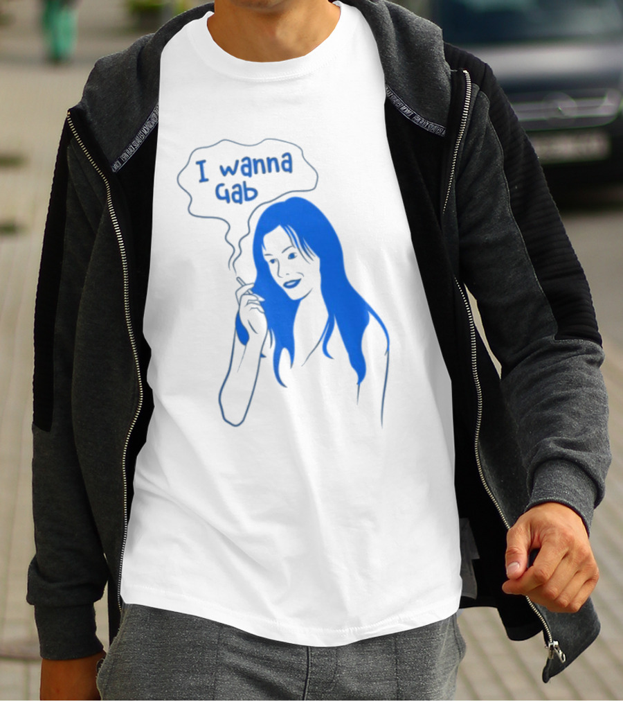 I Wanna Gab Cigarettes Blue Smoking Graphic T-Shirt