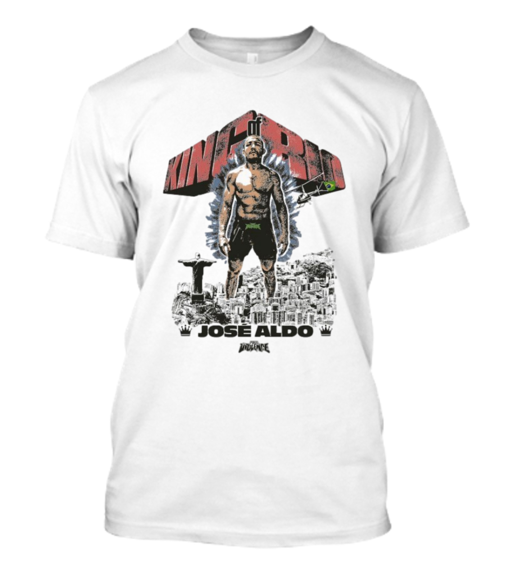 Jose Aldo King Of Rio Full Violence Fighter Statue Cityscape T-Shirt