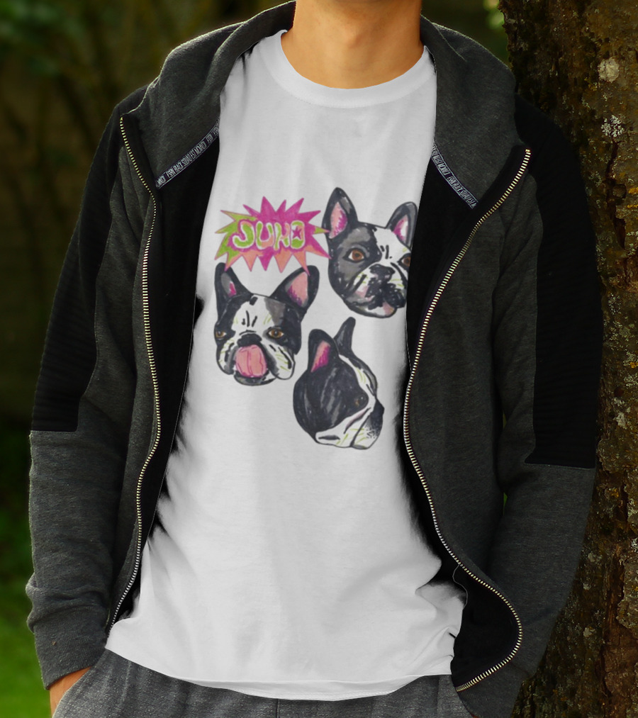 Kel Lauren Remi Wolf Juno Dog Faces Colorful Design T-Shirt