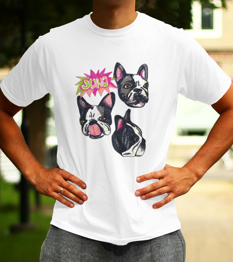 Kel Lauren Remi Wolf Juno Dog Faces Colorful Design T-Shirt