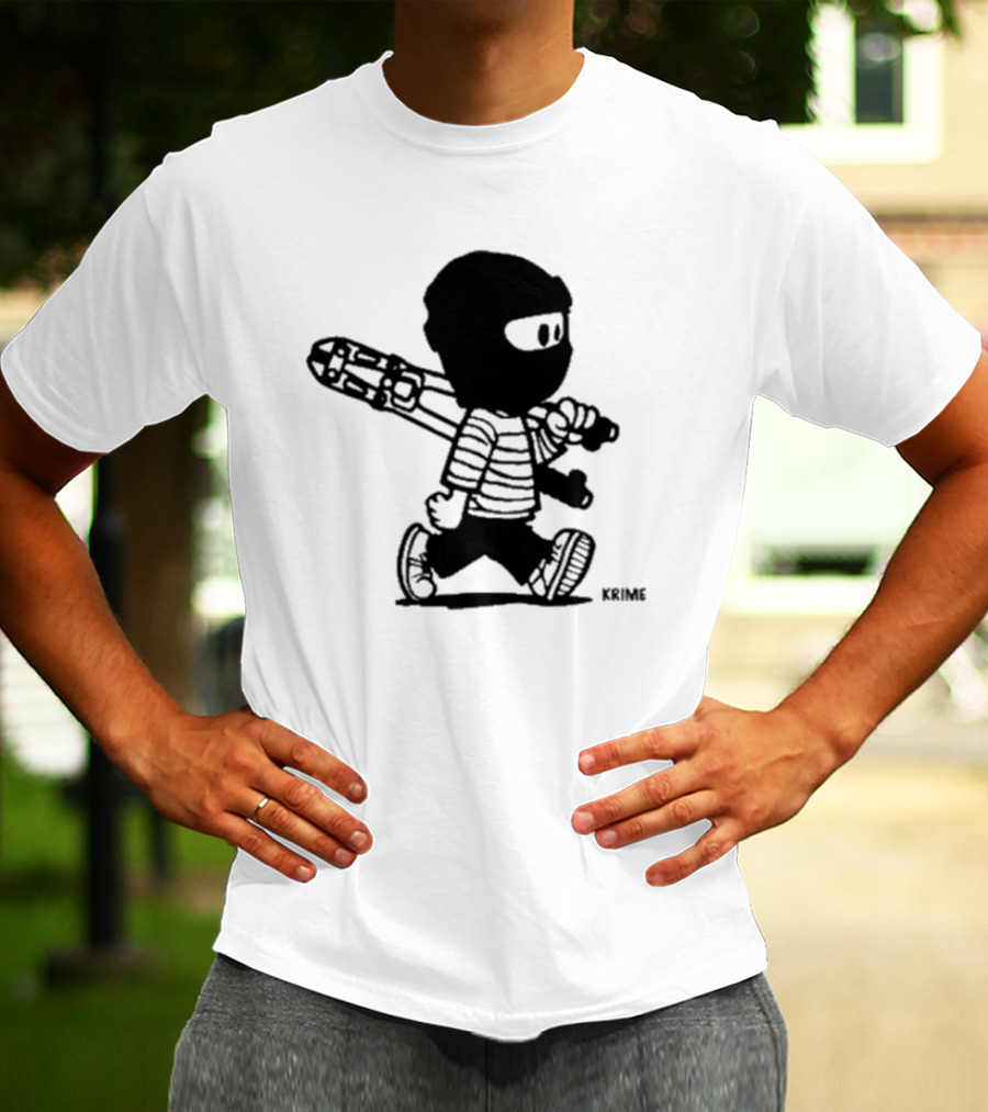 Krime Calvin Graffiti Comic Style Mischief Artwork T-Shirt