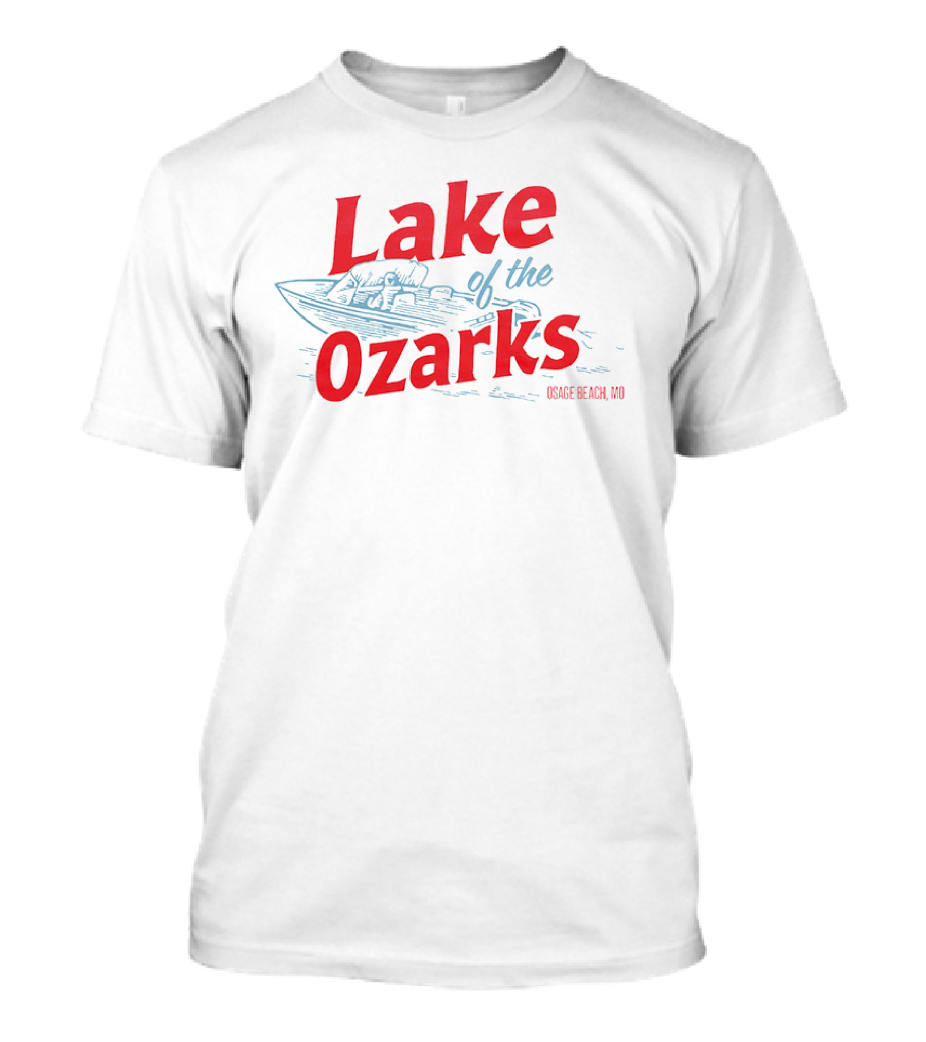 Lake Of The Ozarks Osage Beach MO Retro Boat Illustration T-Shirt