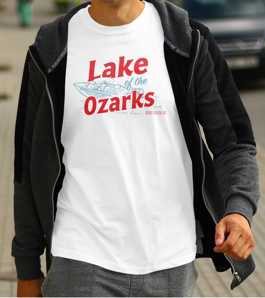 Lake Of The Ozarks Osage Beach MO Retro Boat Illustration T-Shirt
