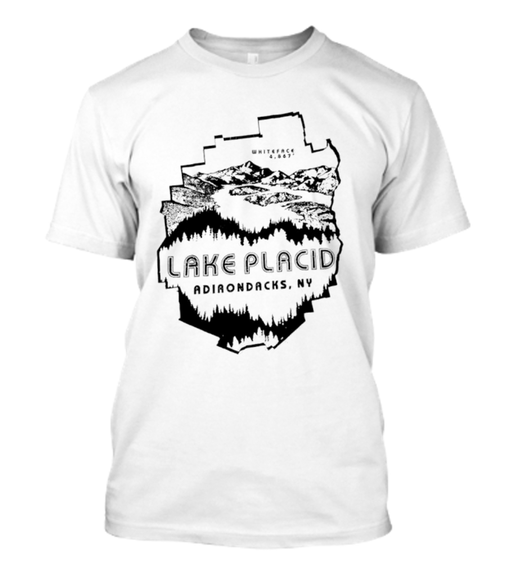 Lake Placid New York Adirondacks Hiking Forest Wilderness Exploration T-Shirt