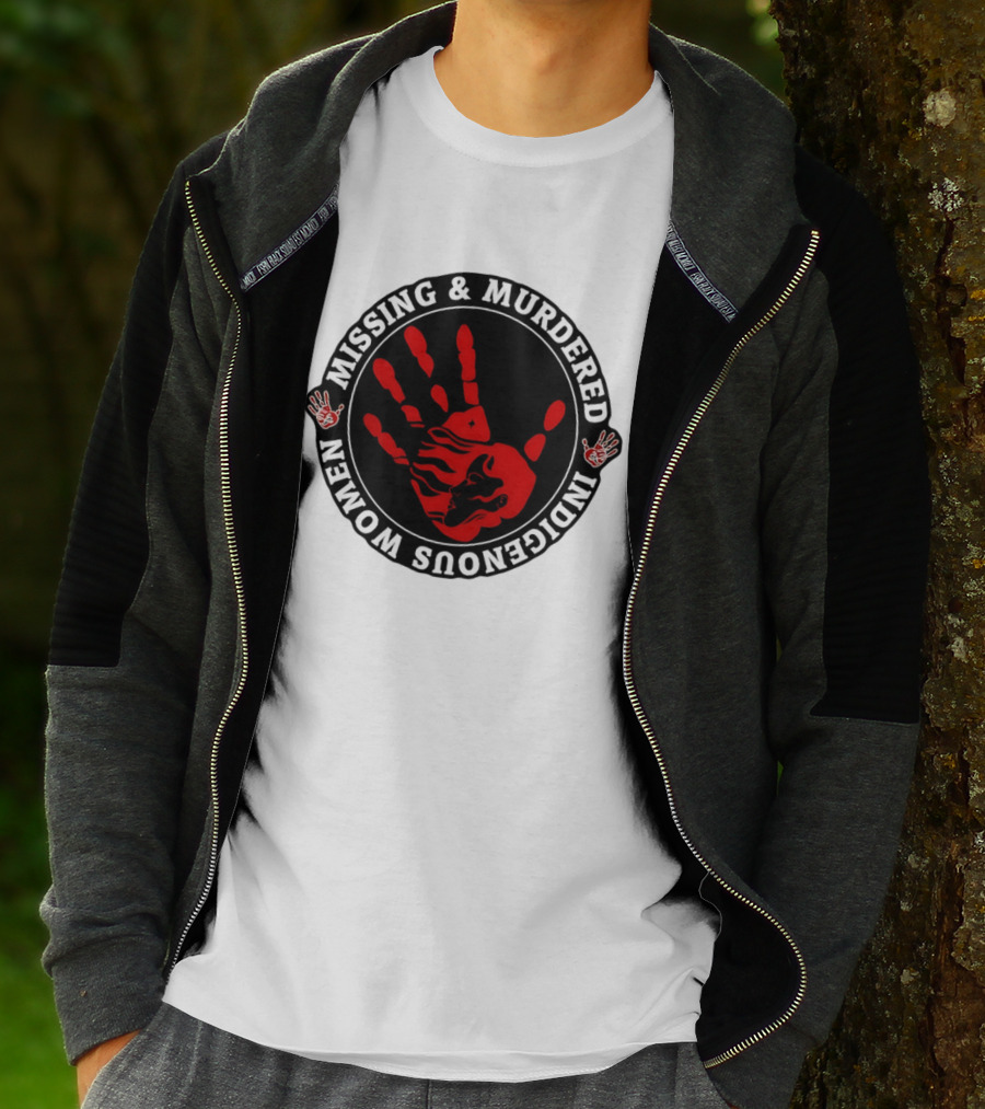 Missing Murdered Indigenous Women Red Handprint Symbol T-Shirt
