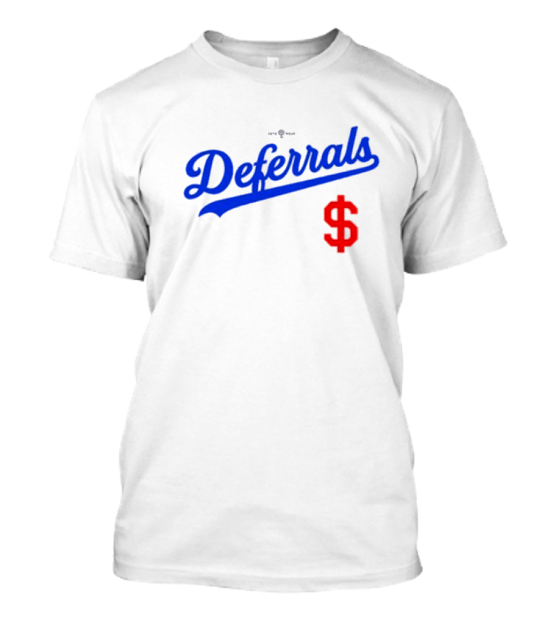 Los Angeles Dodgers Deferrals Dollar Sign Icon In Team Style T-Shirt