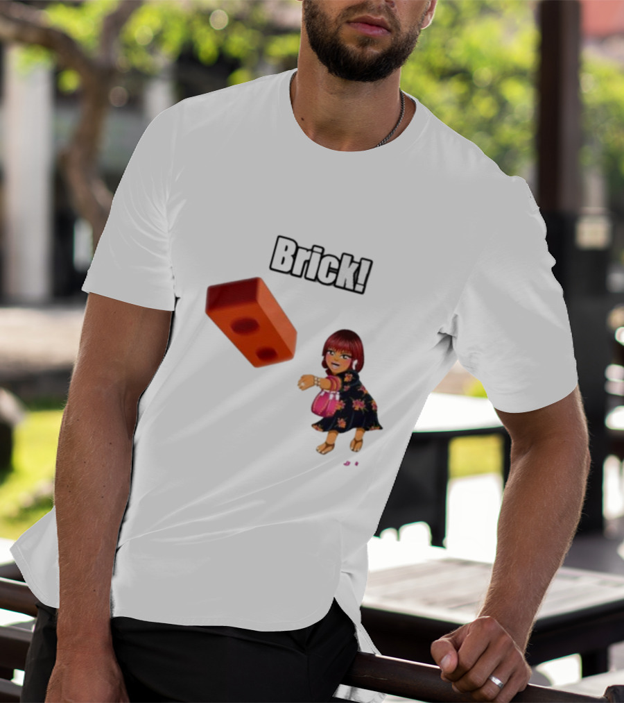"Brick! Lushious Massacr Character With Red Brick" T-Shirt