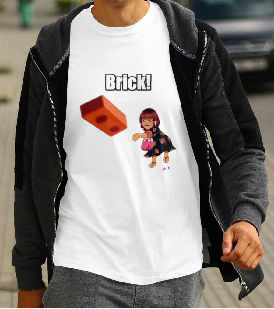 "Brick! Lushious Massacr Character With Red Brick" T-Shirt