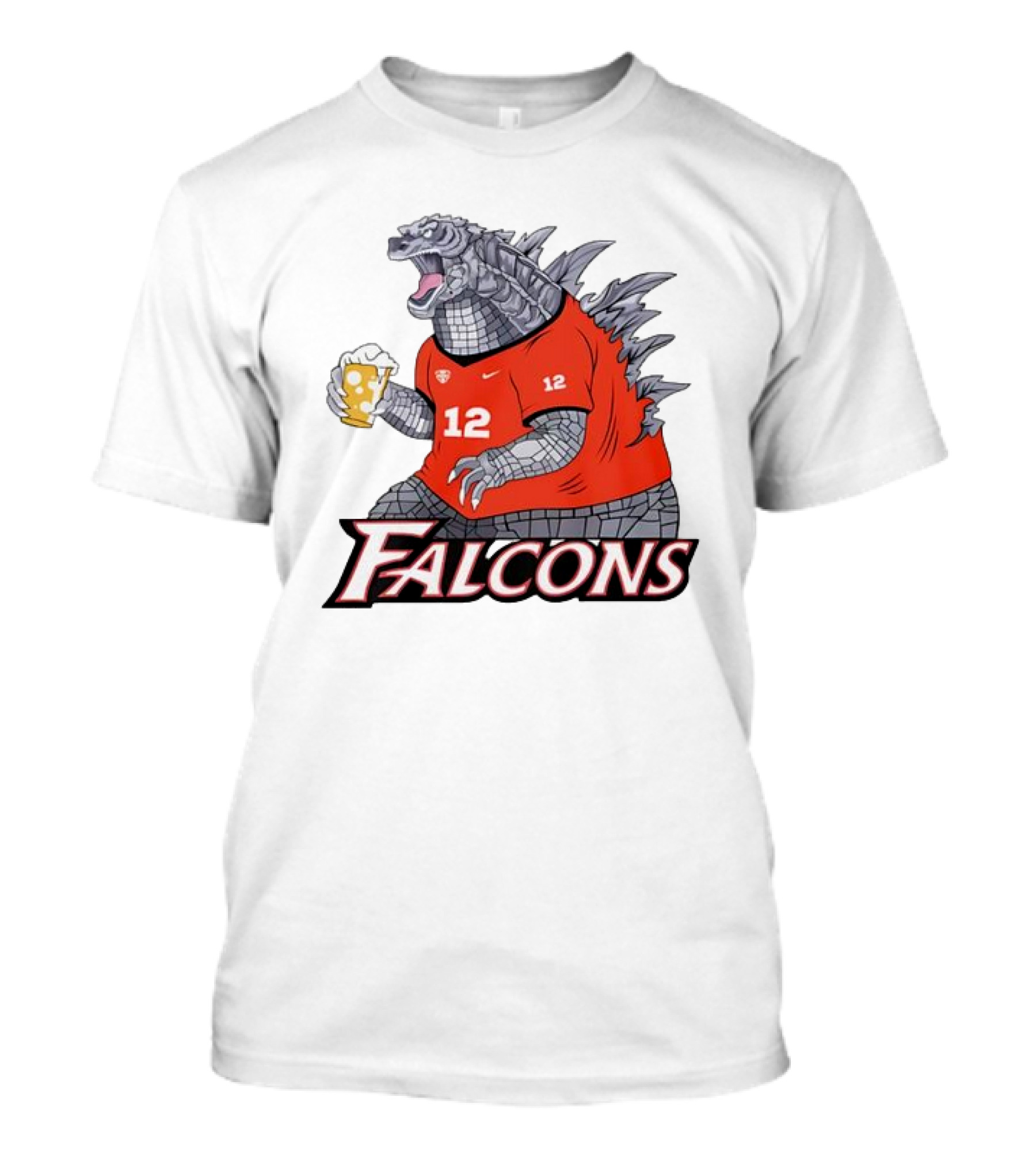 Atlanta Falcons Godzilla Monster Holding Beer T-Shirt