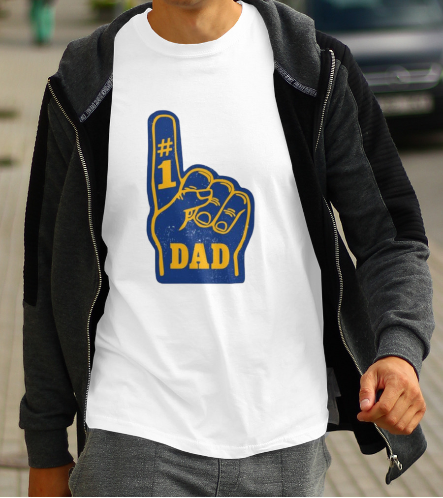 #1 Dad Foam Finger Sports Fan Tribute T-Shirt