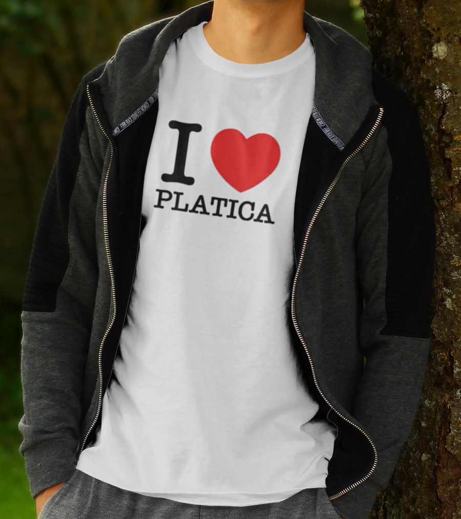 Sazonstudios I Heart Platica Bold Text Red Heart Design T-Shirt