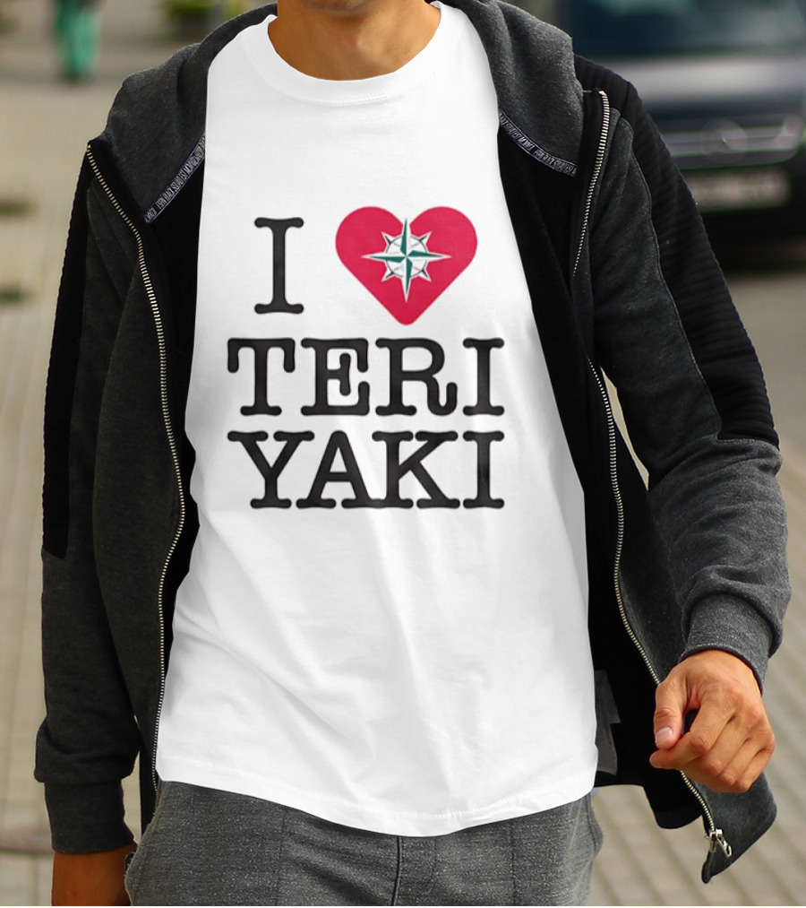 Seattle Mariners I Love Teriyaki Heart Mariners Symbol T-Shirt