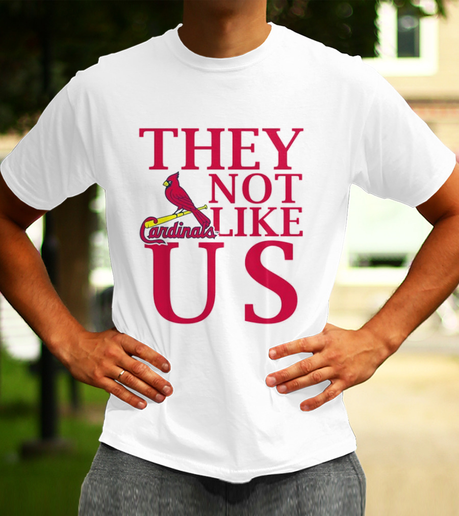 St. Louis Cardinals They Not Like Us Bird On Bat T-Shirt