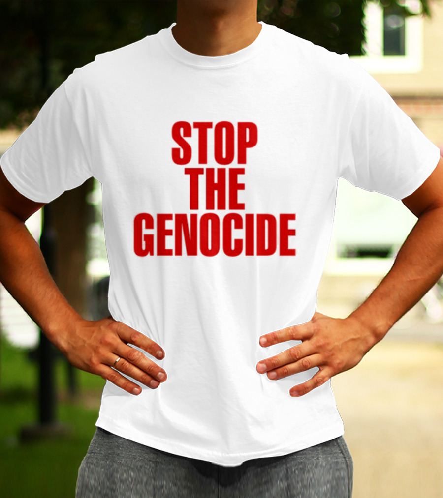 Stop The Genocide Red Bold Statement T-Shirt