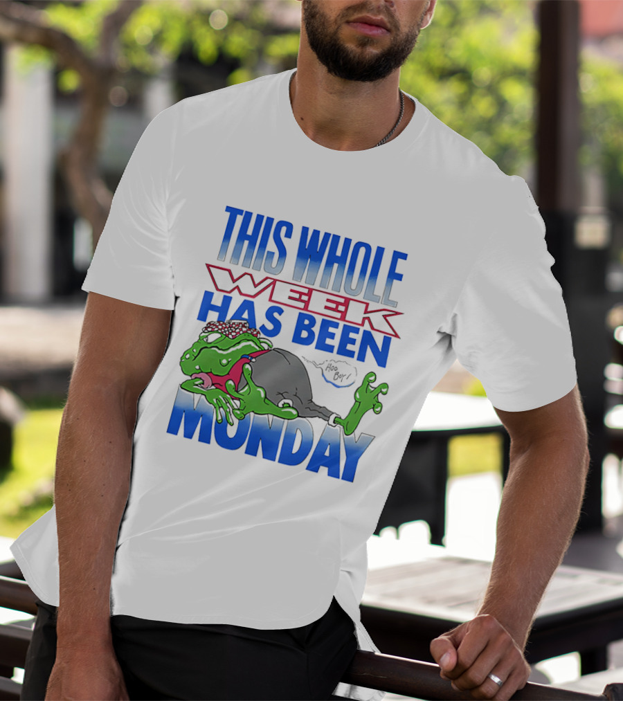 This Whole Week Has Been Monday Toad Cartoon Tired Frog T-Shirt