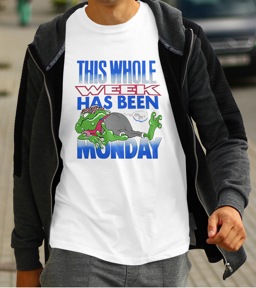 This Whole Week Has Been Monday Toad Cartoon Tired Frog T-Shirt