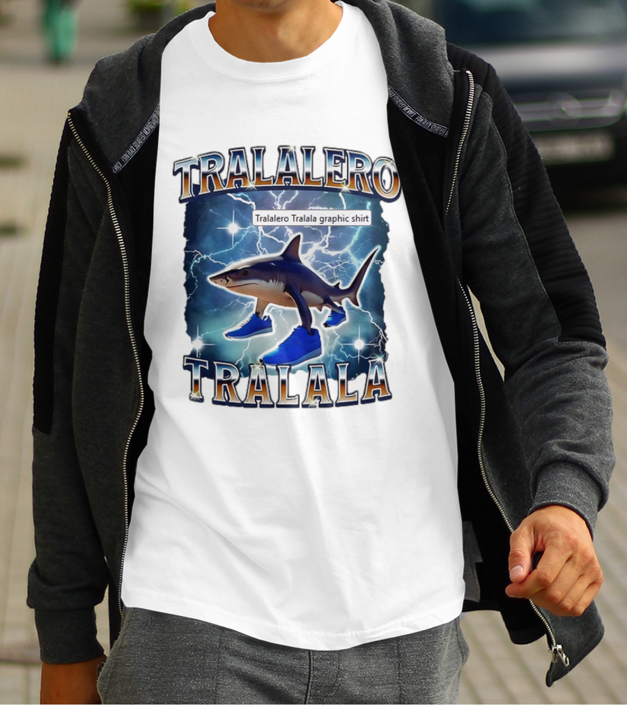 Tralalero Tralala Shark In Sneakers Electric Storm T-Shirt