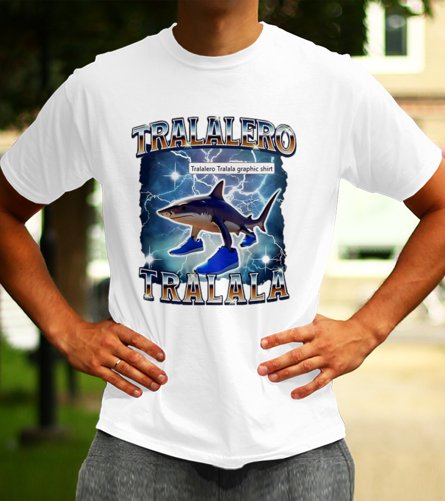 Tralalero Tralala Shark In Sneakers Electric Storm T-Shirt