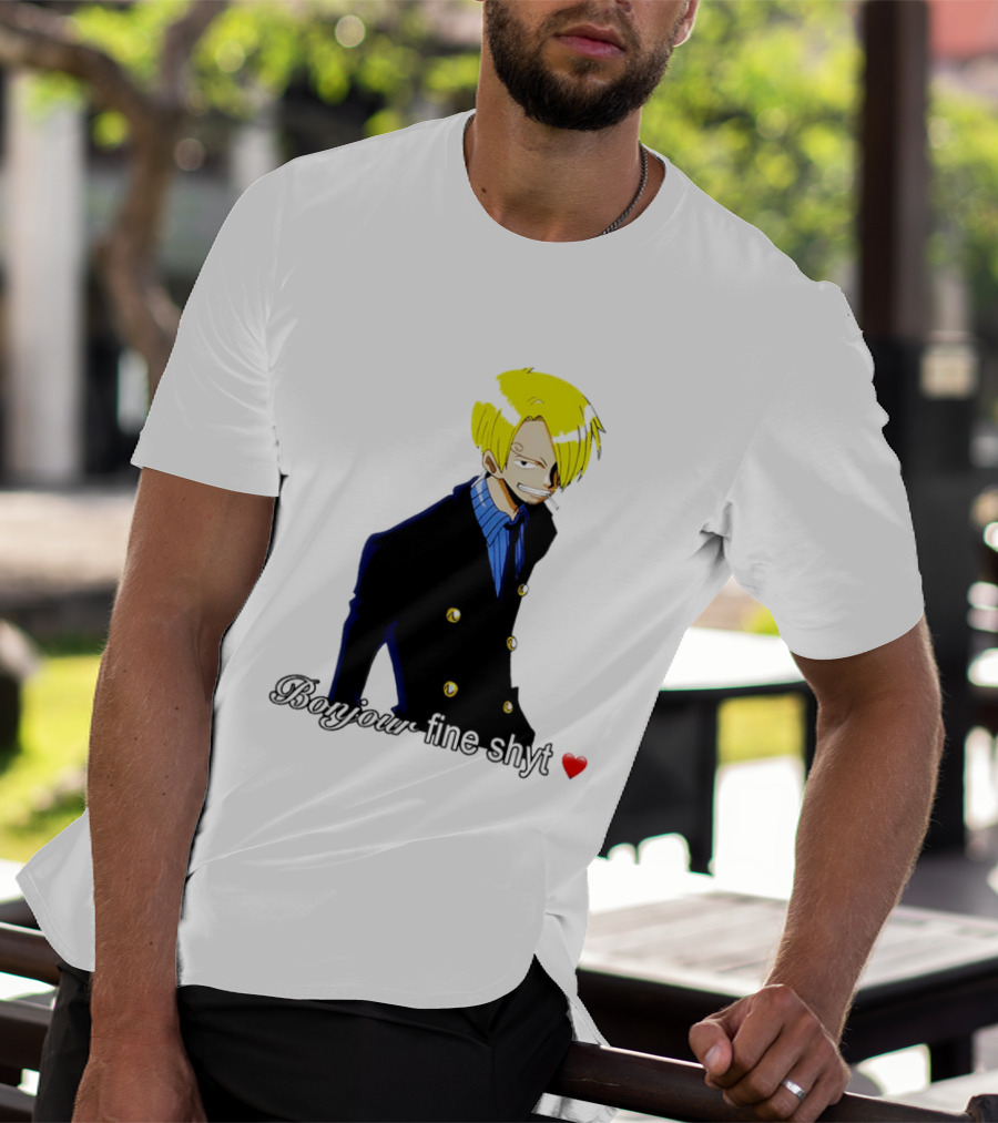 Vinsmoke Sanji Bonjour Fine Shyt Cartoon Character Heart Icon T-Shirt