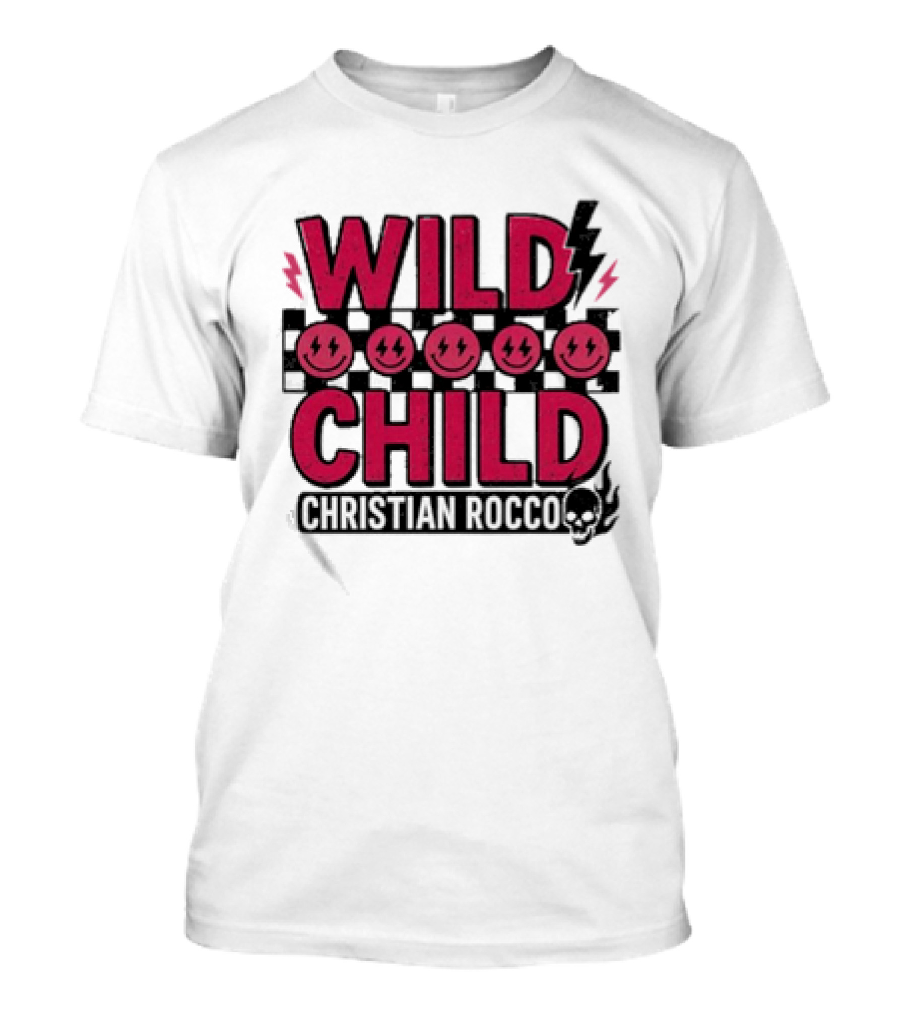 Wild Child Smiles Lightning Emojis Christian Rocco T-Shirt