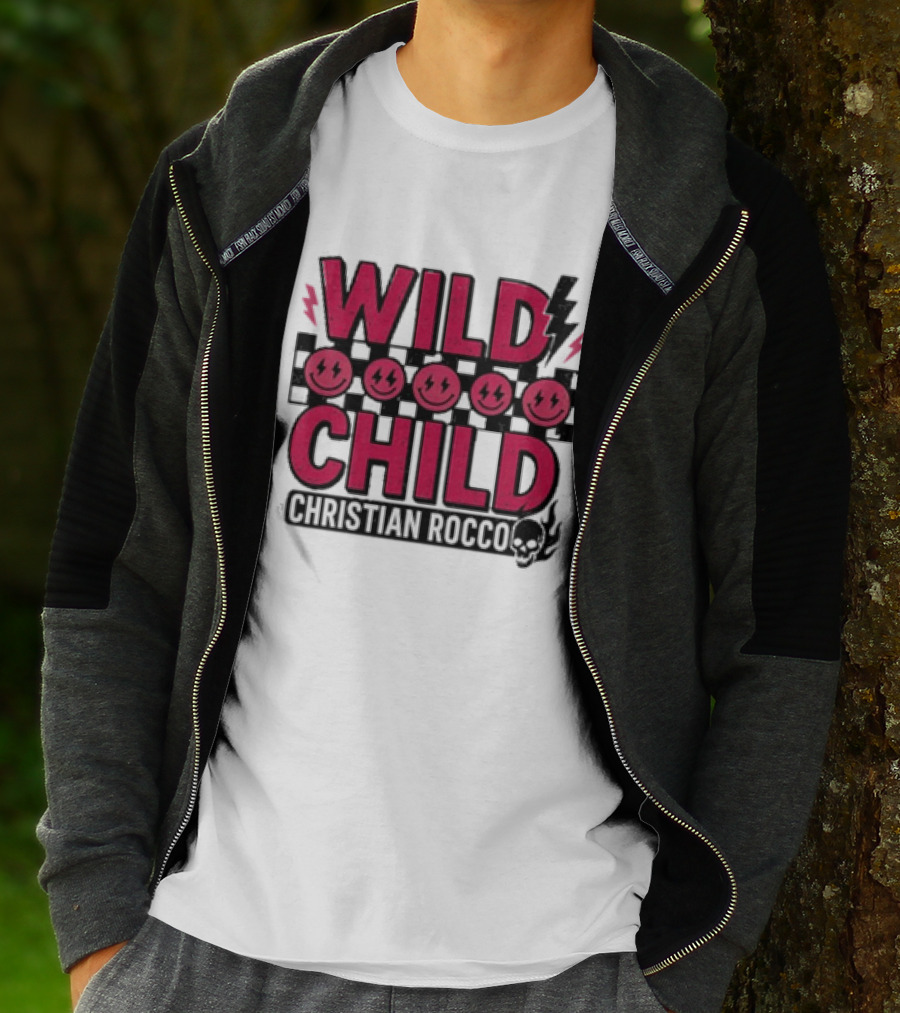 Wild Child Smiles Lightning Emojis Christian Rocco T-Shirt