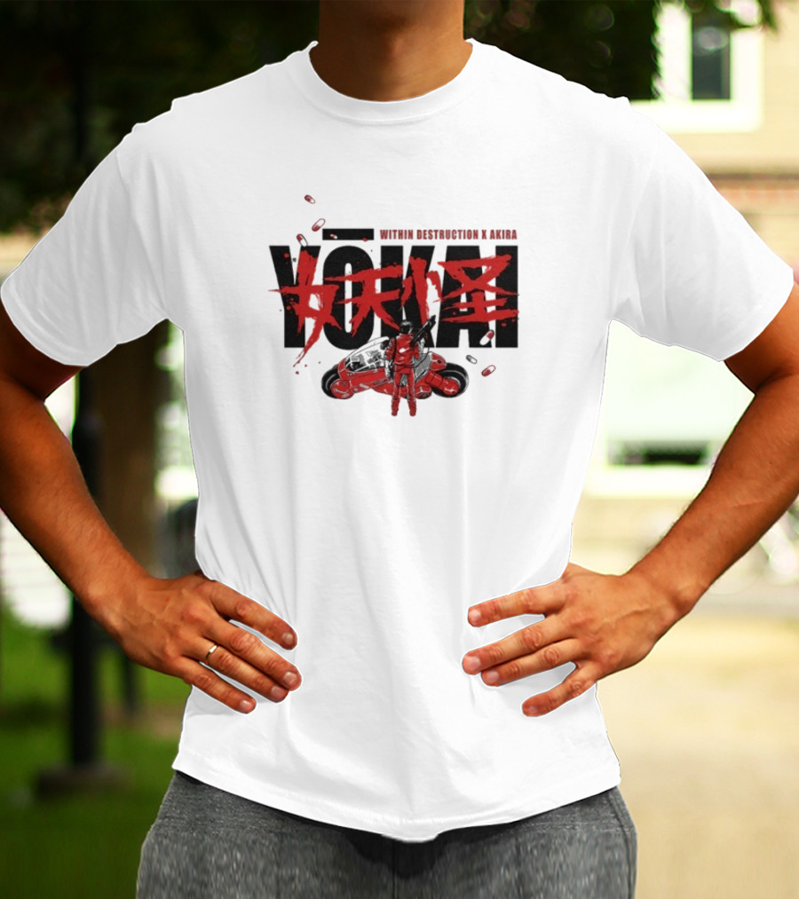 Within Destruction Akira Yokai Kanji And Motorcycle Scene T-Shirt