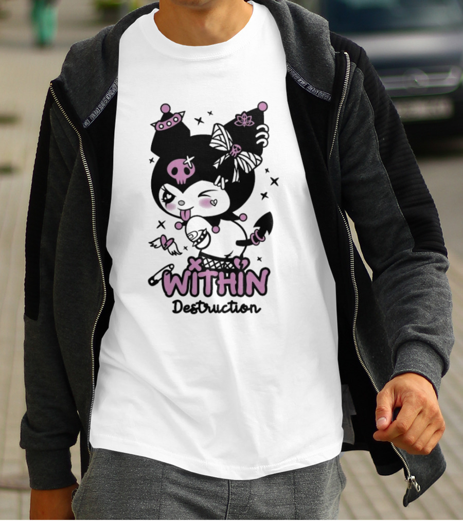 Within Destruction Devil Kitty Kuromi Skull And Bow Elements T-Shirt