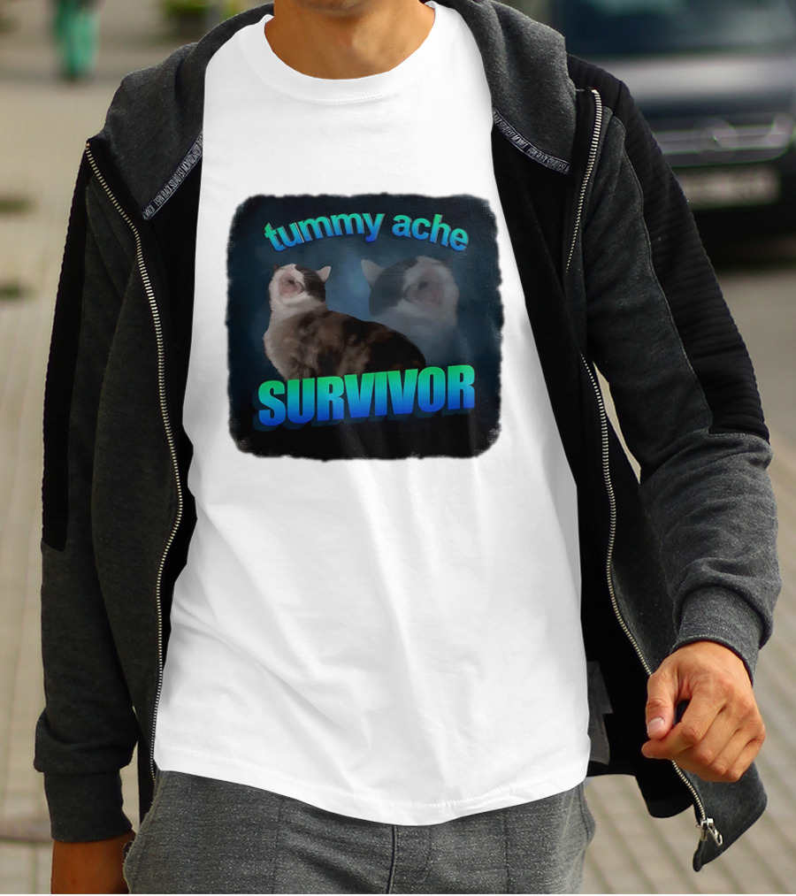 Tummy Ache Survivor Cat T-Shirt