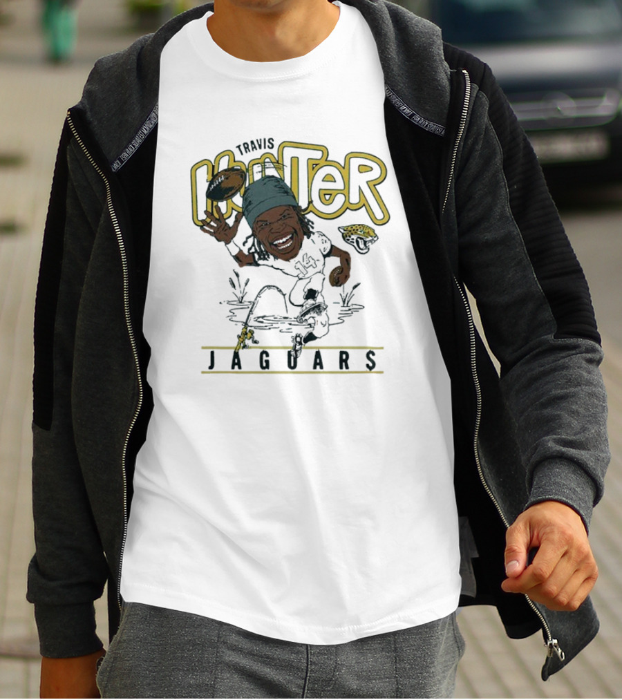Travis Hunter Jacksonville Jaguars Caricature Football Player Illustration T-Shirt