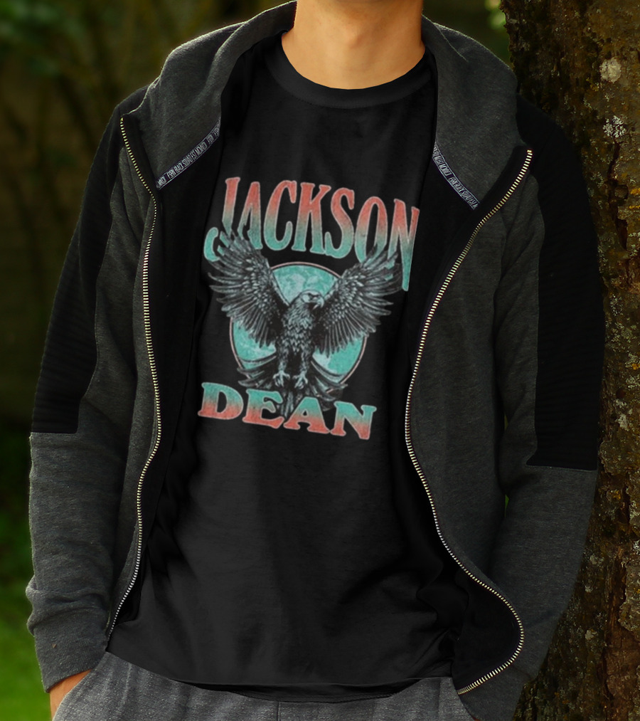 Jackson Dean Eagle Retro Style Graphic T-Shirt
