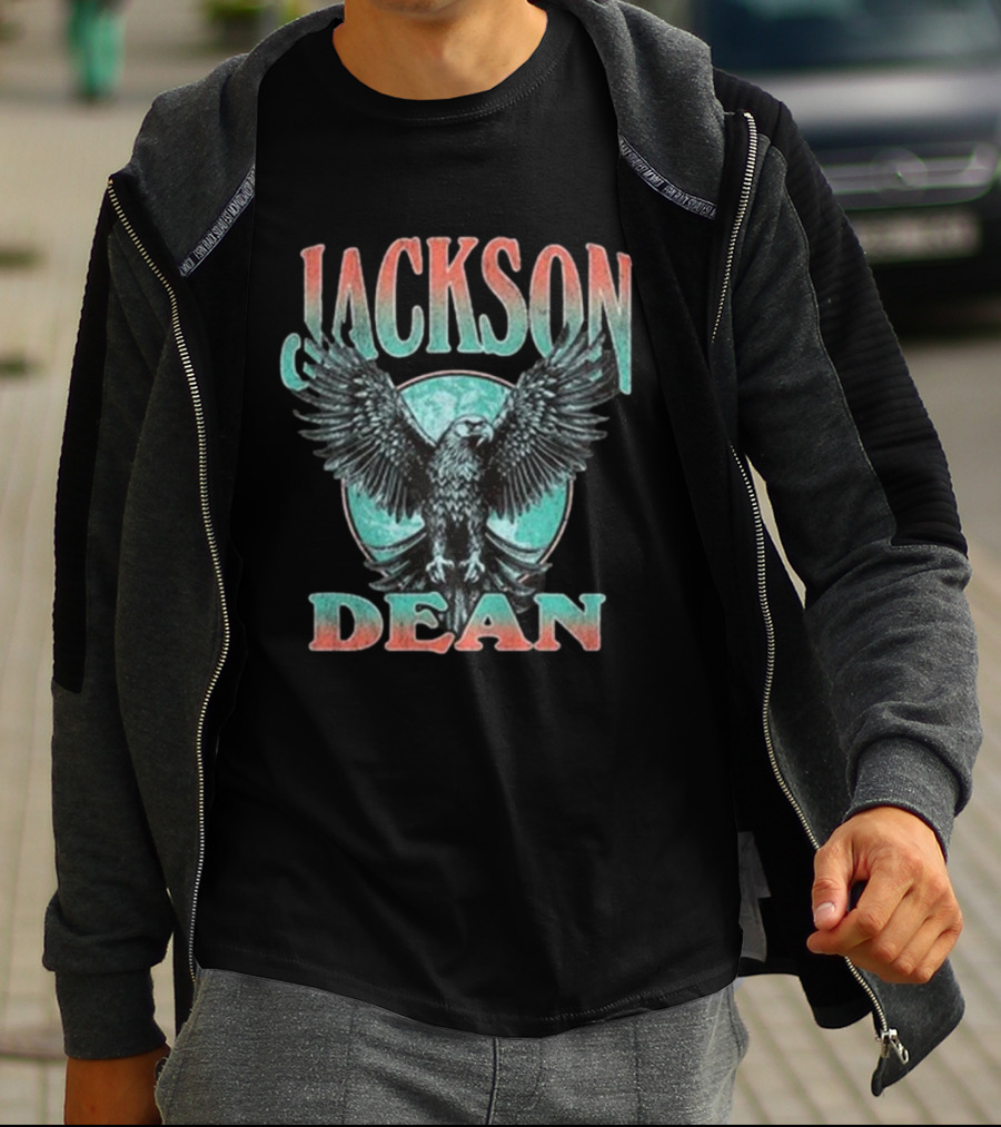 Jackson Dean Eagle Retro Style Graphic T-Shirt