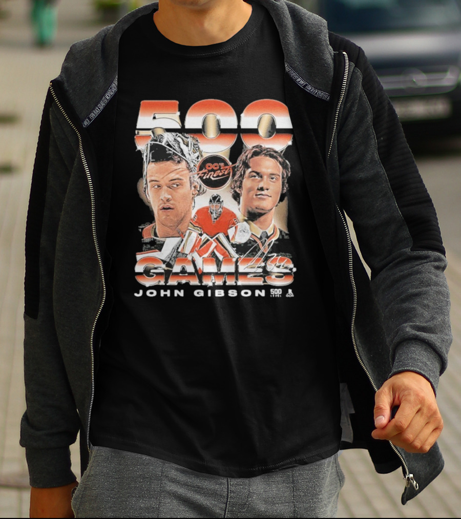 OC's Finest John Gibson 500 Games Anaheim Vintage T-Shirt